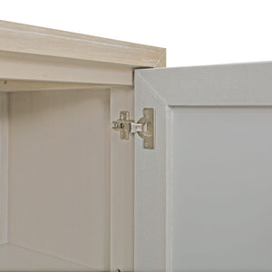 Atlas Crystal Bay Credenza - Handcrafted Storage Solution with Adjustable Shelving & Elegant Linen Wrap Finish ST11025-01