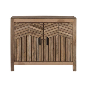 Atlas Deltaville Cabinet - Solid Mango Wood Storage Solution with Slatted Doors for Home Décor Versatility ST11026-01