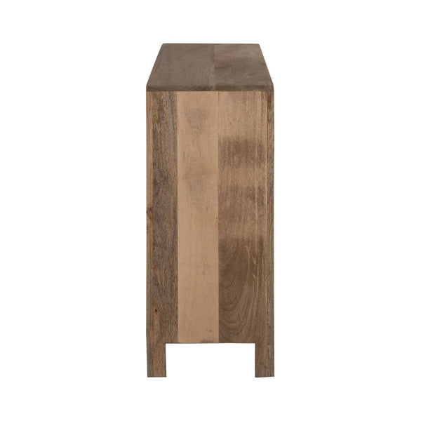 Atlas Deltaville Cabinet - Solid Mango Wood Storage Solution with Slatted Doors for Home Décor Versatility ST11026-01