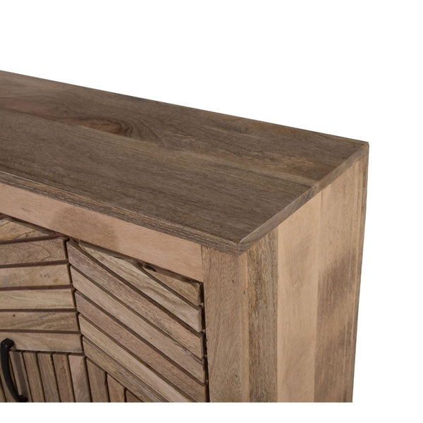 Atlas Deltaville Cabinet - Solid Mango Wood Storage Solution with Slatted Doors for Home Décor Versatility ST11026-01