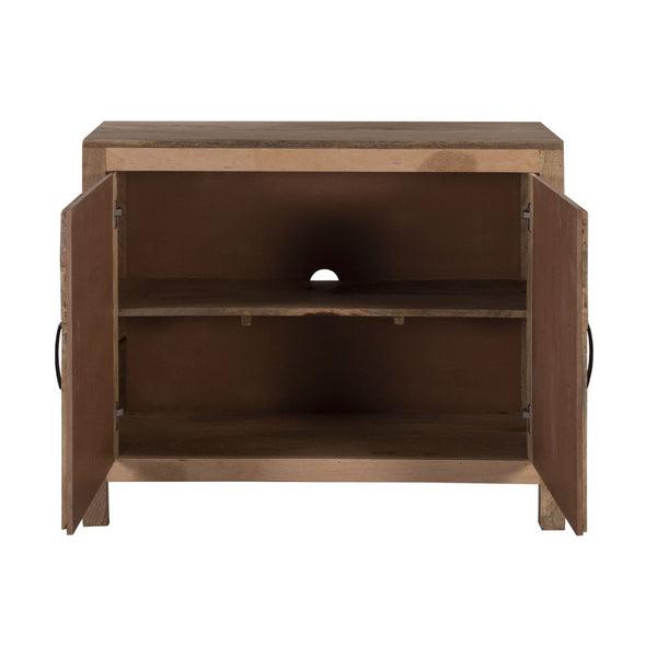 Atlas Deltaville Cabinet - Solid Mango Wood Storage Solution with Slatted Doors for Home Décor Versatility ST11026-01