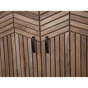 Atlas Deltaville Cabinet - Solid Mango Wood Storage Solution with Slatted Doors for Home Décor Versatility ST11026-01