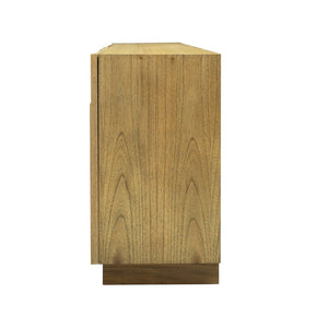 Atlas Dennis Credenza - Stylish Wheat Toast Wood Storage with Geometric Doors for Modern Living Spaces ST11027-01