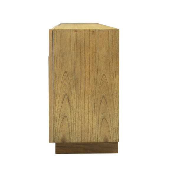 Atlas Dennis Credenza - Stylish Wheat Toast Wood Storage with Geometric Doors for Modern Living Spaces ST11027-01