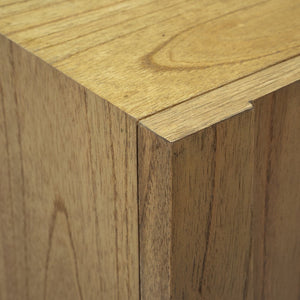 Atlas Dennis Credenza - Stylish Wheat Toast Wood Storage with Geometric Doors for Modern Living Spaces ST11027-01