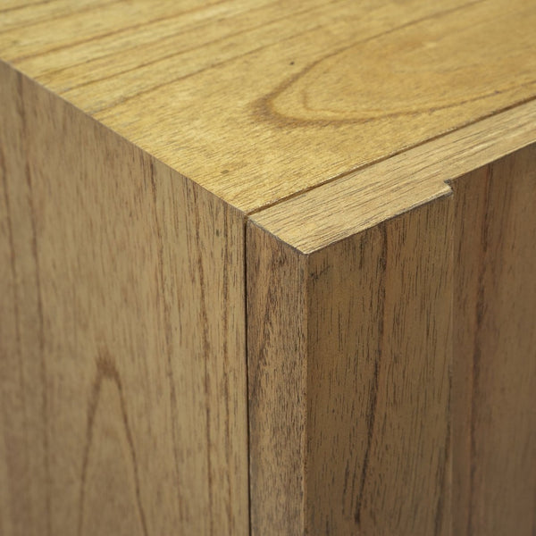 Atlas Dennis Credenza - Stylish Wheat Toast Wood Storage with Geometric Doors for Modern Living Spaces ST11027-01