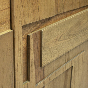 Atlas Dennis Credenza - Stylish Wheat Toast Wood Storage with Geometric Doors for Modern Living Spaces ST11027-01