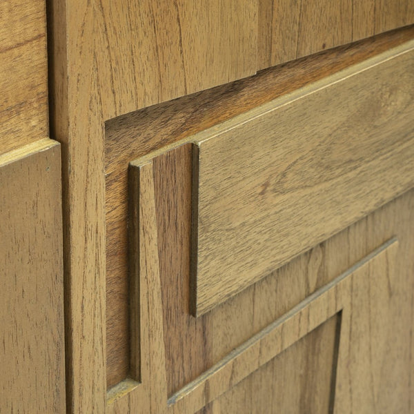 Atlas Dennis Credenza - Stylish Wheat Toast Wood Storage with Geometric Doors for Modern Living Spaces ST11027-01