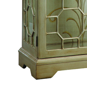 Atlas Diana Cabinet - Elegant Curio with Adjustable Glass Shelves, Interior Lighting & Hand-Painted Finish ST11028-01