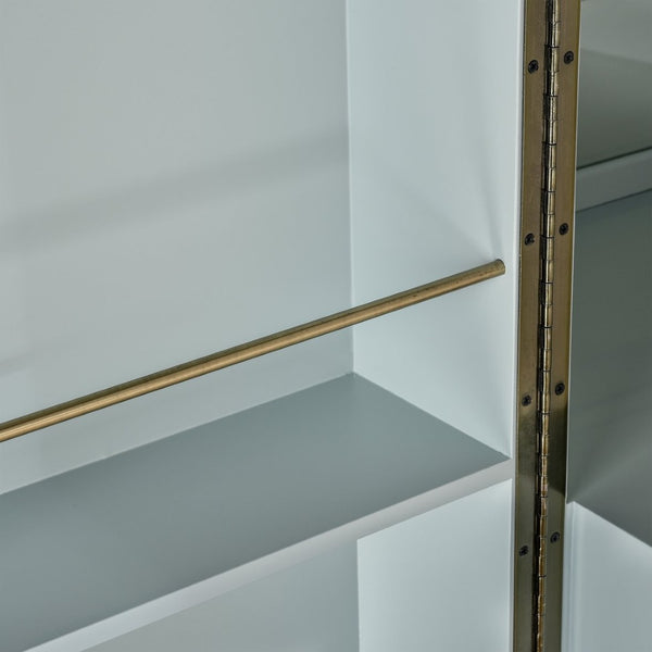 Atlas Gabe Bar Cabinet - Stylish Light Blue Storage with Sculptural Design, Brass Accents & Mid-Century Charm ST11033-01