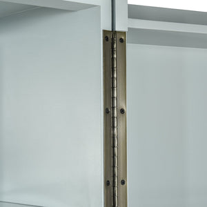 Atlas Gabe Bar Cabinet - Stylish Light Blue Storage with Sculptural Design, Brass Accents & Mid-Century Charm ST11033-01