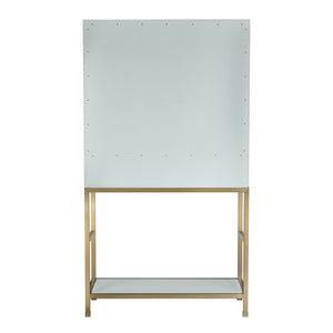 Atlas Gabe Bar Cabinet - Stylish Light Blue Storage with Sculptural Design, Brass Accents & Mid-Century Charm ST11033-01