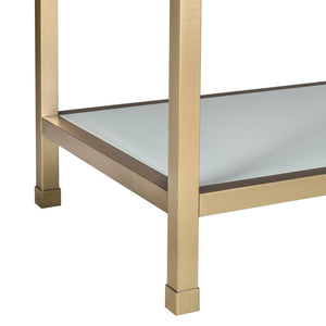 Atlas Gabe Bar Cabinet - Stylish Light Blue Storage with Sculptural Design, Brass Accents & Mid-Century Charm ST11033-01