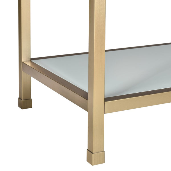 Atlas Gabe Bar Cabinet - Stylish Light Blue Storage with Sculptural Design, Brass Accents & Mid-Century Charm ST11033-01