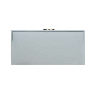 Atlas Gabe Bar Cabinet - Stylish Light Blue Storage with Sculptural Design, Brass Accents & Mid-Century Charm ST11033-01