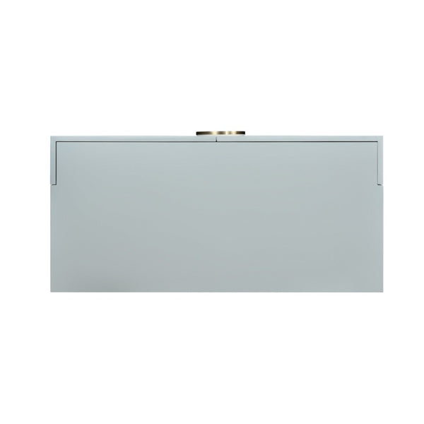 Atlas Gabe Bar Cabinet - Stylish Light Blue Storage with Sculptural Design, Brass Accents & Mid-Century Charm ST11033-01
