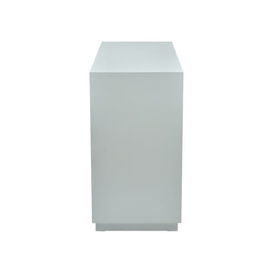 Atlas Gabe Cabinet - Pale Blue Grass Cloth with Brass Inlay, Stylish Storage for Living Rooms & Bedrooms ST11034-01