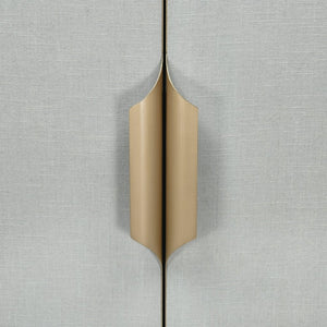 Atlas Gabe Cabinet - Pale Blue Grass Cloth with Brass Inlay, Stylish Storage for Living Rooms & Bedrooms ST11034-01