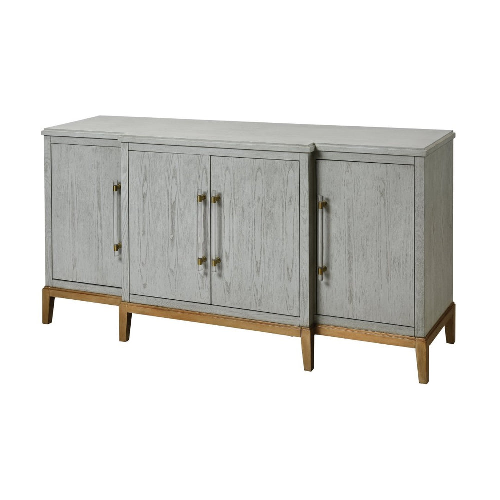 Atlas Geneva Modern Media Console - Stylish Grey Ash Credenza with Ample Storage & Decorative Accents ST11036-01