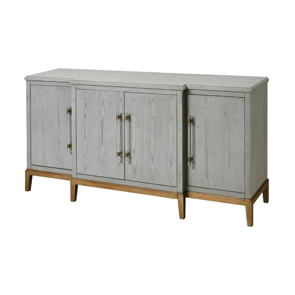 Atlas Geneva Modern Media Console - Stylish Grey Ash Credenza with Ample Storage & Decorative Accents ST11036-01