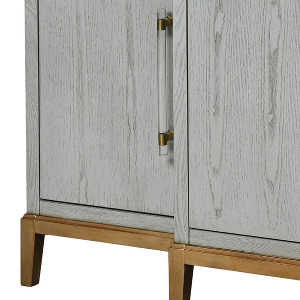 Atlas Geneva Modern Media Console - Stylish Grey Ash Credenza with Ample Storage & Decorative Accents ST11036-01