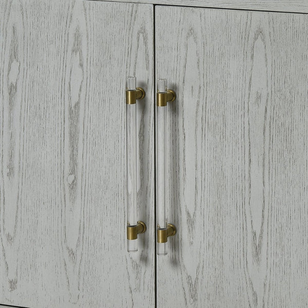 Atlas Geneva Modern Media Console - Stylish Grey Ash Credenza with Ample Storage & Decorative Accents ST11036-01