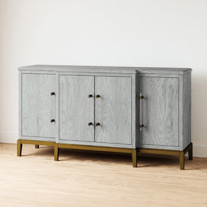 Atlas Geneva Modern Media Console - Stylish Grey Ash Credenza with Ample Storage & Decorative Accents ST11036-01