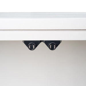 Atlas Gianas Cabinet - Chic White Storage with Abstract Canvas Art & Champagne Base for Modern Spaces ST11037-01