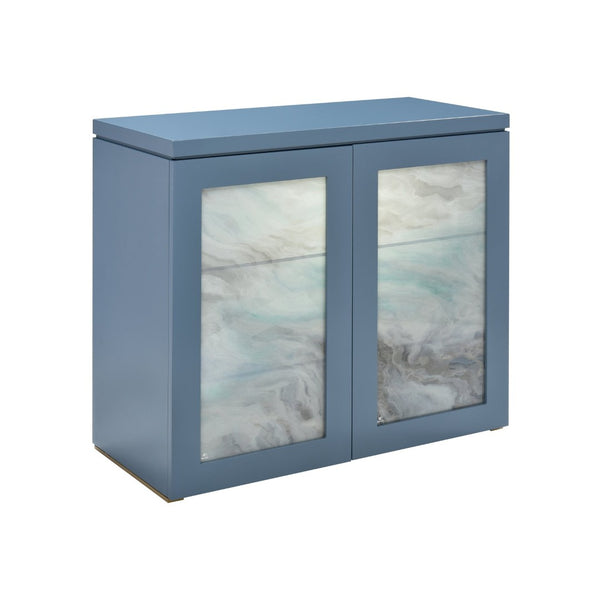 Atlas Goldston Cabinet - Blue Mirage: Illuminated Display with Glass Shelves for Elegant Storage Solutions ST11038-01