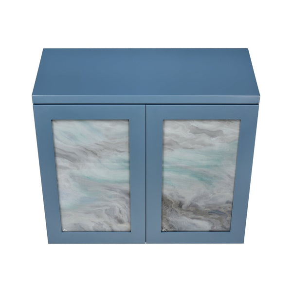 Atlas Goldston Cabinet - Blue Mirage: Illuminated Display with Glass Shelves for Elegant Storage Solutions ST11038-01