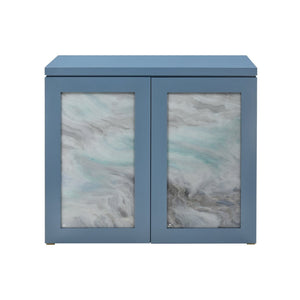 Atlas Goldston Cabinet - Blue Mirage: Illuminated Display with Glass Shelves for Elegant Storage Solutions ST11038-01