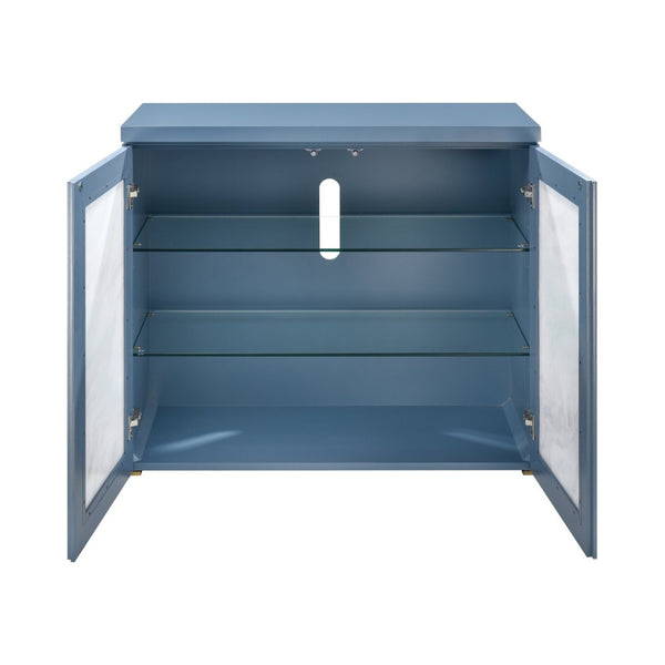 Atlas Goldston Cabinet - Blue Mirage: Illuminated Display with Glass Shelves for Elegant Storage Solutions ST11038-01