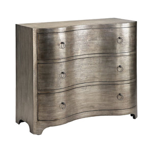 Atlas Greybeau Chest – Elegant Modern Storage with Curved Front & Textured Pewter Finish for Any Room ST11039-01