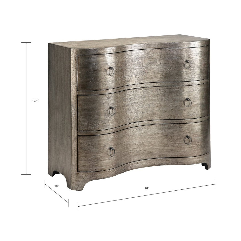 Atlas Greybeau Chest – Elegant Modern Storage with Curved Front & Textured Pewter Finish for Any Room ST11039-01