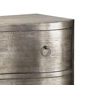 Atlas Greybeau Chest – Elegant Modern Storage with Curved Front & Textured Pewter Finish for Any Room ST11039-01