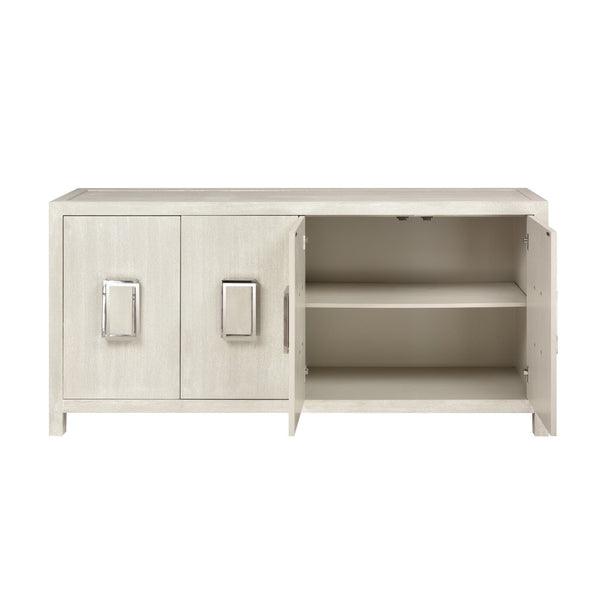 Atlas Hawick Credenza - Weathered White Cabinet for Stylish Storage in Living Rooms, Dining Areas & Offices ST11047-01