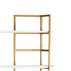 Atlas Kline Bookshelf - Mid-Century Modern Large Shelving Unit with Customizable Height & Glamorous Gold Finish ST11049-01