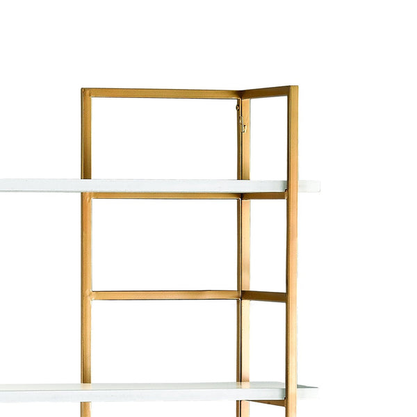 Atlas Kline Bookshelf - Mid-Century Modern Large Shelving Unit with Customizable Height & Glamorous Gold Finish ST11049-01