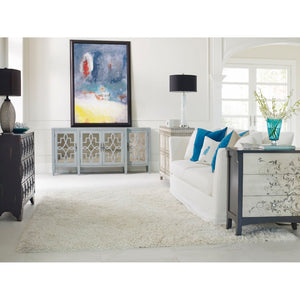 Atlas Lawrence Credenza - Elegant Breakfront with Antique Mirror Panels for Stylish Storage & Display Blue Gray ST11051-01