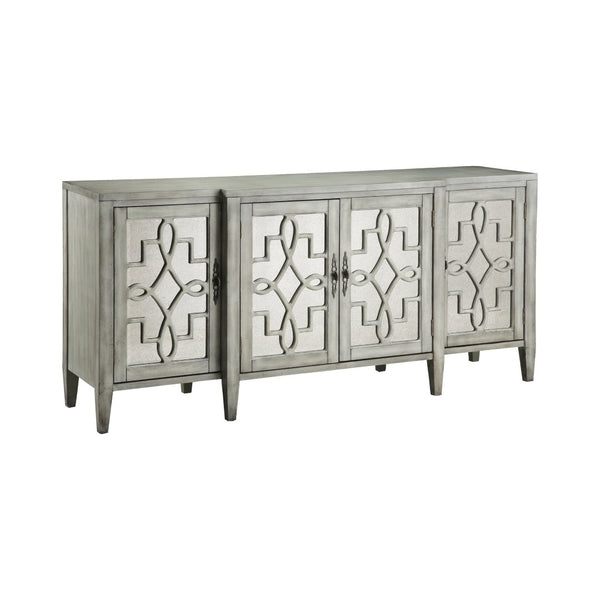 Atlas Lawrence Credenza - Elegant Breakfront with Antique Mirror Panels for Stylish Storage & Display Gray ST11051-03