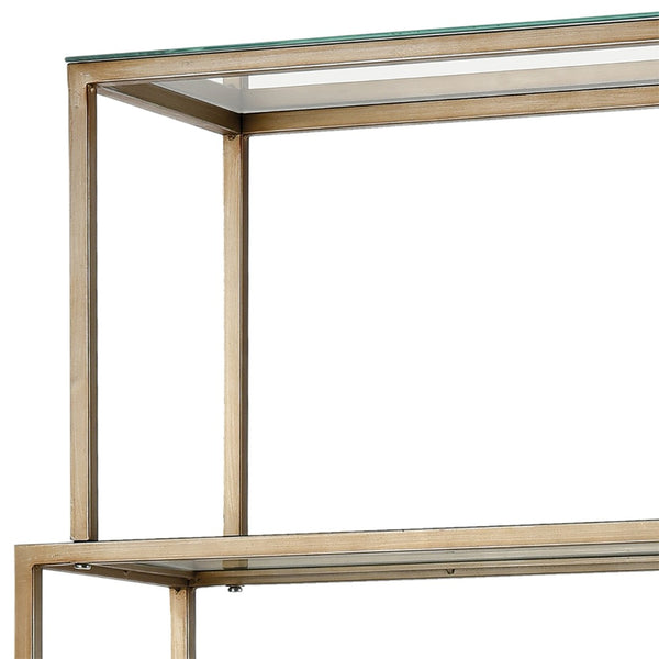Atlas Louisville Bookcase - Chic Etagere-Style Shelving Unit with Gold Frame & Glass Shelves for Modern Spaces ST11054-01