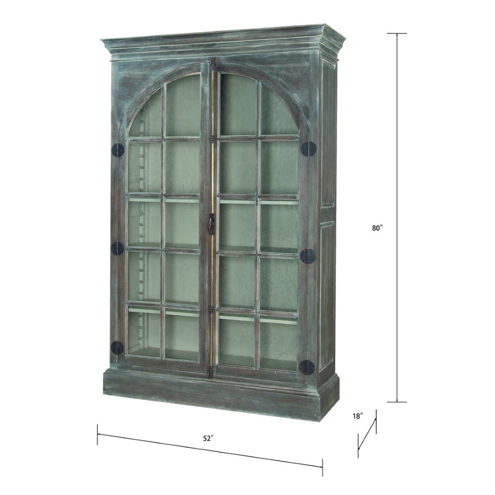 Atlas Manor Cabinet - Elegant Waterfront Grey Storage Solution with Greige Interior for Stylish Organization ST11056-01