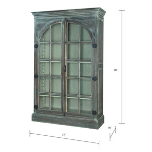 Atlas Manor Cabinet - Elegant Waterfront Grey Storage Solution with Greige Interior for Stylish Organization ST11056-01