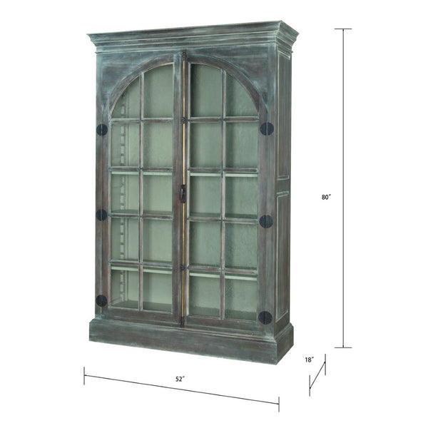 Atlas Manor Cabinet - Elegant Waterfront Grey Storage Solution with Greige Interior for Stylish Organization ST11056-01