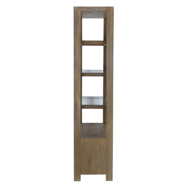 Atlas Markham Bookshelf - Timeless Solid Wood Design with Glass Shelves & Hidden Storage for Any Space ST11058-01