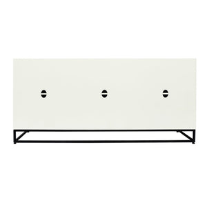 Atlas Matthews Credenza – Modern Three-Door Storage Cabinet with Marble Inserts & Hidden Hardware Design ST11059-01