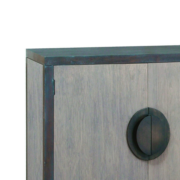 Atlas Mula Credenza - Handcrafted Graywash Storage Solution with Rustic Charm for Modern Spaces ST11061-01