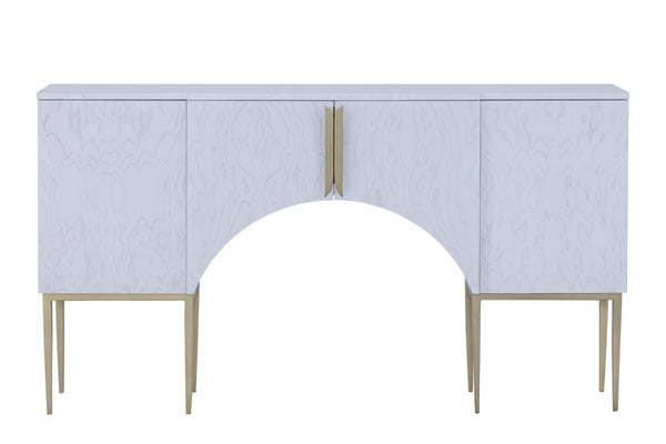 Atlas Prospect Credenza - Elegant White Ash Burl Storage with Sculptural Design for Modern Interiors ST11066-01