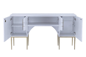 Atlas Prospect Credenza - Elegant White Ash Burl Storage with Sculptural Design for Modern Interiors ST11066-01