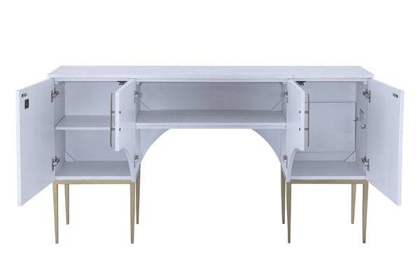Atlas Prospect Credenza - Elegant White Ash Burl Storage with Sculptural Design for Modern Interiors ST11066-01